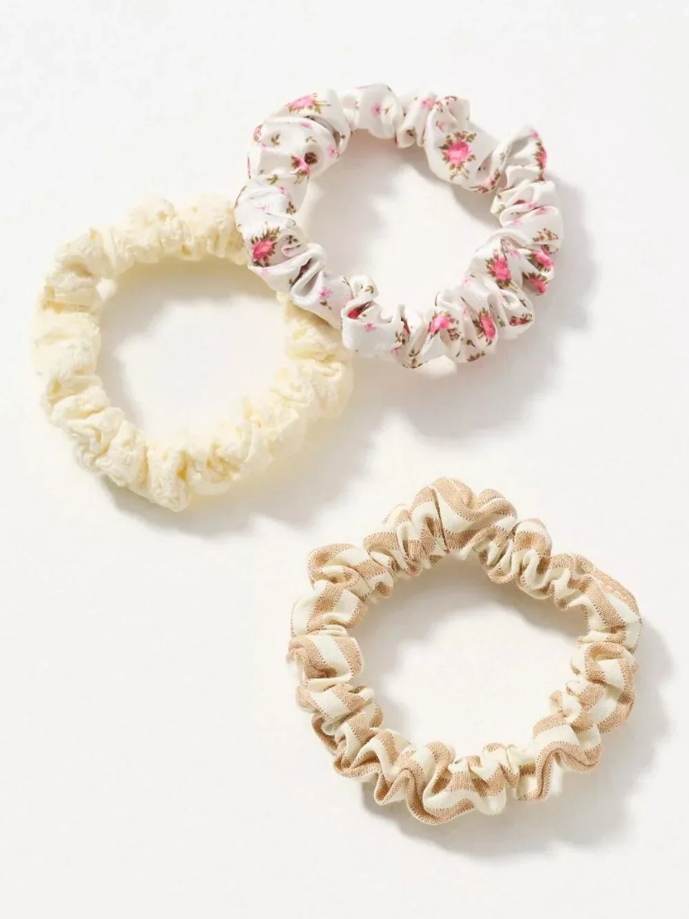 Everyday Scrunchies, Set of 3 - Cream Color - Anthropologie